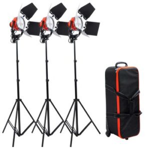 Kit 3 Mandarines LED 800W + pieds + sac de transport