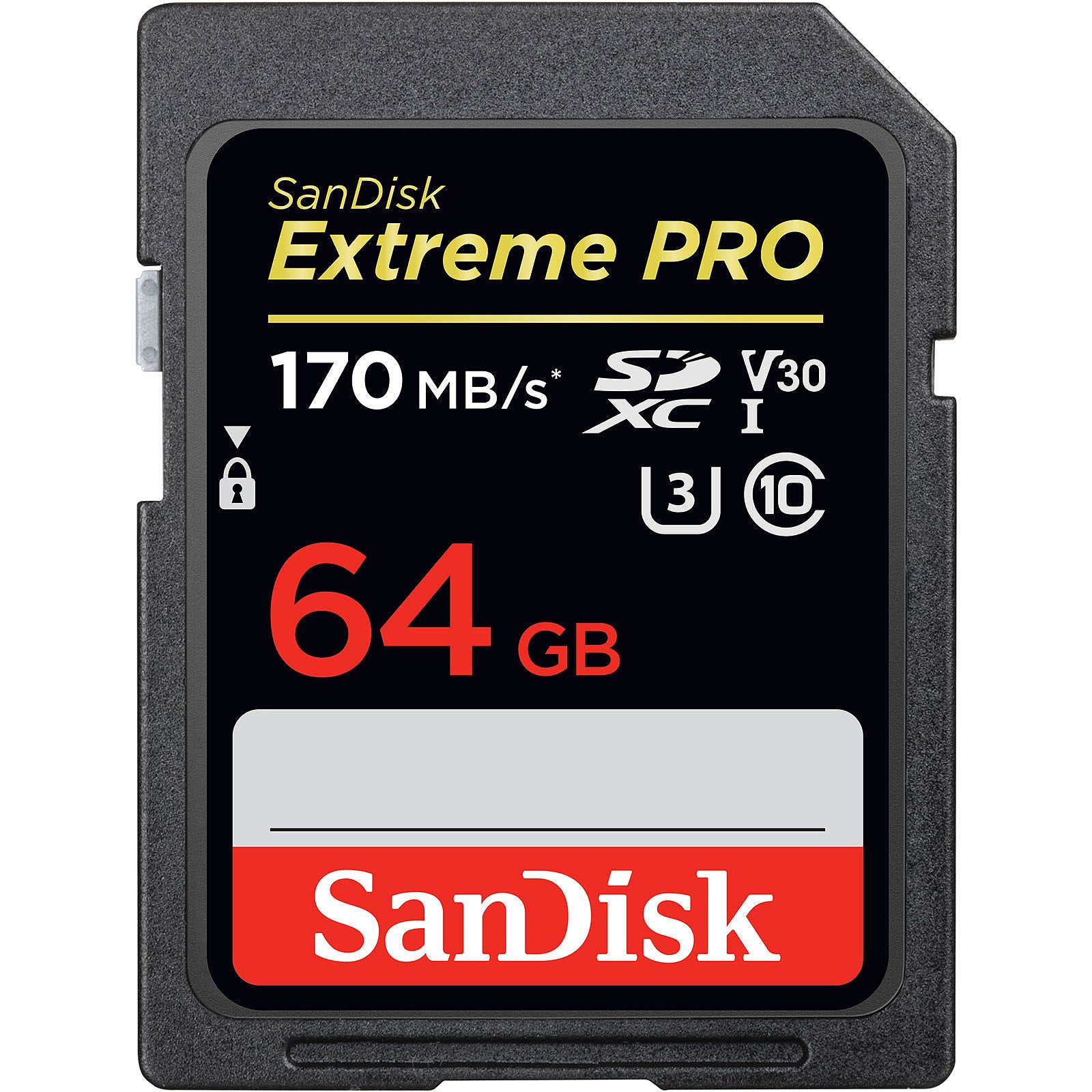 Carte mémoire SanDisk Extreme PRO SD 64 Go, 170MB/s