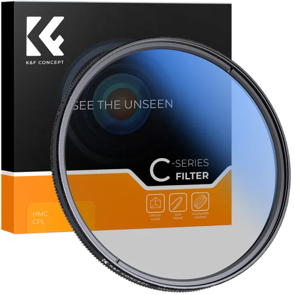 Filtre K&F C-Series HMC CPL Ultra-Mince à Revêtement Multi-Couche Bleu - Optique Japonaise