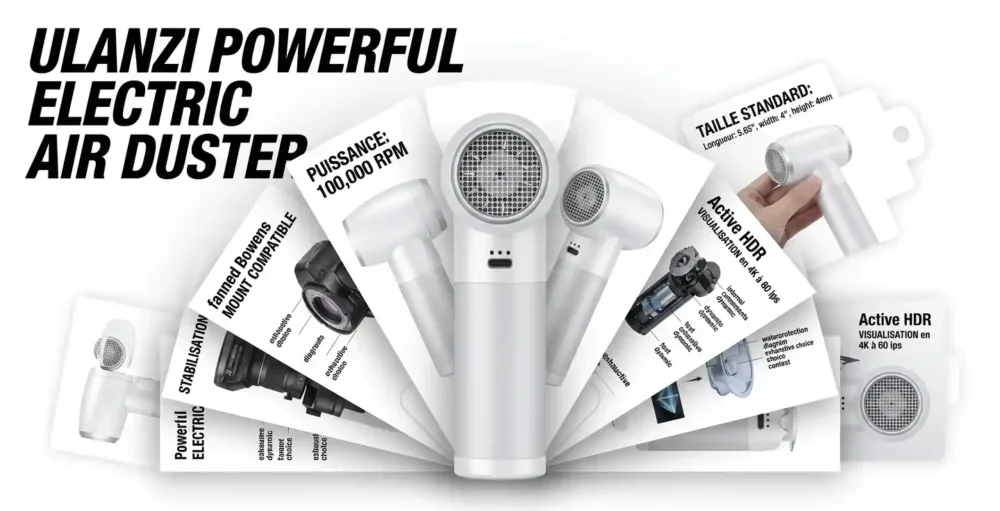 Ulanzi PowerFul Electric Air Duster Blanc prix maroc yahyaoui shop yahyaouishop.com casablanca price moroc