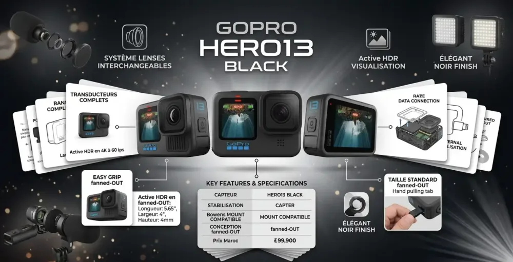 GoPro HERO13 Black prix maroc yahyaoui shop yahyaouishop.com casablanca marrakech rabat tanger prix maroc insta360 camera action