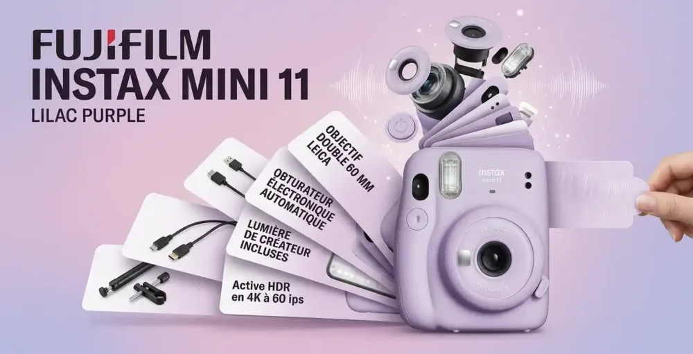 Fujifilm instax mini 11 Lilac Purple prix maroc yahyaoui shop yahyaouishop.com casablanca morocco prix maroc fujifilm yahyaoui virgin price instax 12