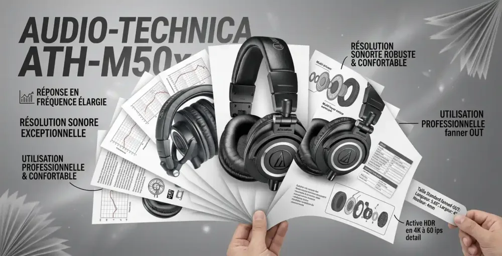 Audio-Technica ATH-M50x – Casque Studio Professionnel prix maroc yahyaoui shop yahyaouishop.com casablanca price moroc