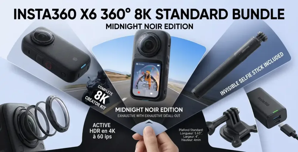 insta360 X6 360° 8K Standard Bundle midnight noir